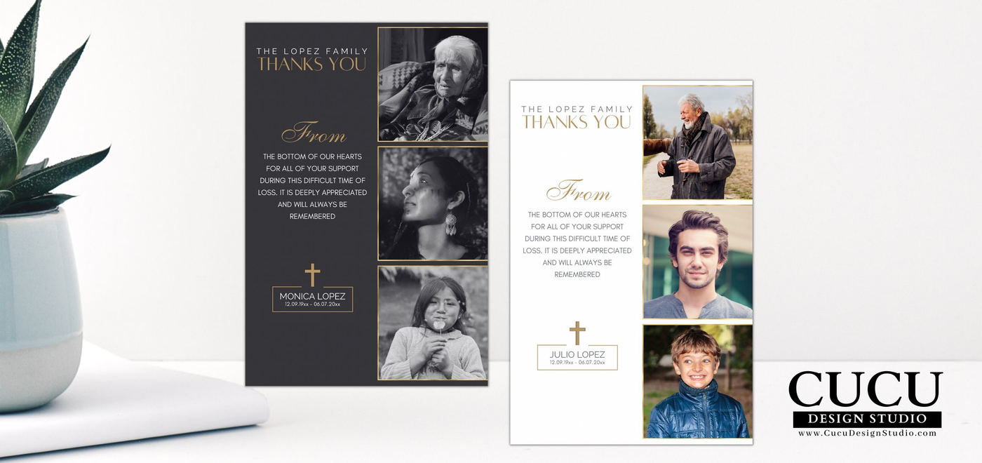 Funeral Thank You Card Templates | Cucu Design Studio