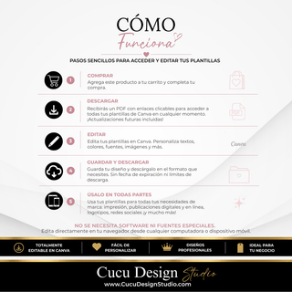 Más de 20 plantillas editables en Canva para crear una marca profesional para negocios de belleza