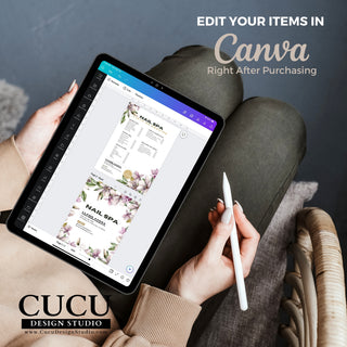 Spanish Nail Spa Price List Template | Canva Price List | BPL104_Spa - Cucu Design Studio