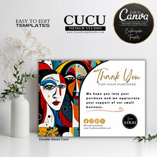 Thank you card, thank you card templates, canva thank you cards, abstract thank you card, spanish thank you card, gracias por su compra, tarjetas para el cliente, tarjetas de agradecimiento, small business thank you cards, Spanish small business thank you cards