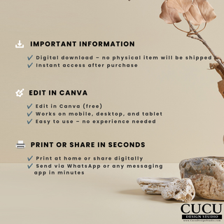 Important information about digital download, Canva editing and instant access after purchase. / Información importante sobre descarga digital, edición en Canva y acceso inmediato después de la compra.