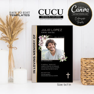 Funeral card online, Funeral invitation templates, In loving memory template canva, Funeral invite, Funeral card invitation online edit, Bereavement announcement cards,  Canva template, Funeral card, Funeral template, Loss of loved one, Printable funeral template, Funeral announcement, Sympathy cards, Death card, Celebration of life, In Loving memory template