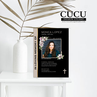 Funeral card online, Funeral invitation templates, In loving memory template canva, Funeral invite, Funeral card invitation online edit, Bereavement announcement cards,  Canva template, Funeral card, Funeral template, Loss of loved one, Printable funeral template, Funeral announcement, Sympathy cards, Death card, Celebration of life, In Loving memory template