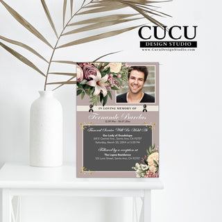 Funeral card online, Funeral invitation templates, In loving memory template canva, Funeral invite, Funeral card invitation online edit, Bereavement announcement cards,  Canva template, Funeral card, Funeral template, Loss of loved one, Printable funeral template, Funeral announcement, Sympathy cards, Death card, Celebration of life, In Loving memory template
