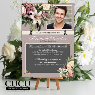 Funeral card online, Funeral invitation templates, In loving memory template canva, Funeral invite, Funeral card invitation online edit, Bereavement announcement cards,  Canva template, Funeral card, Funeral template, Loss of loved one, Printable funeral template, Funeral announcement, Sympathy cards, Death card, Celebration of life, In Loving memory template