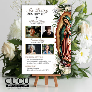 funeral,  template, templates, Canva, Canva template, funeral home, in loving memory, loving memory, funeral cards, funeral arrangement, funeral planning, celebration of life, funeraria, funerarias,en paz descanse, funerales, luto, difunto, Virgen Maria, Virgen Mary, Virgen de Guadalupe tarjeta funebre