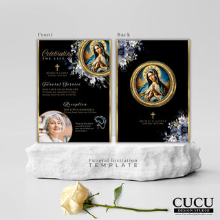 celebration of life, printable memorial, Catholic mass card, text message invite,
Spanish Virgen Mary, La Virgen Maria, Spanish Virgen Mary funeral template, Spanish Virgen Mary funeral Card, Printable Catholic Funeral Template, Nuestra Señora de Guadalupe Tarjeta Funebre, Spanish Celebration of Life, Spanish In Loving Memory, Spanish Catholic funeral template, editable Spanish funeral service card, funeral service invitation template, Plantilla funebre, Memorial template in Spanish 