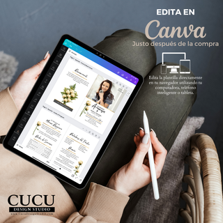Edición de plantilla funeral en Canva desde tablet fácil de usar después de la compra diseño editable / Editing funeral template in Canva on tablet easy to use after purchase editable design