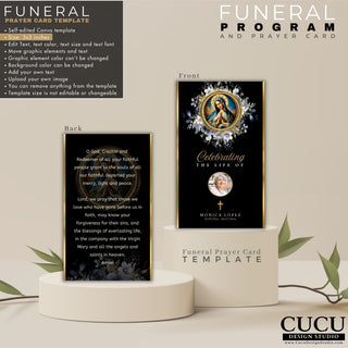 Obituary card, plantilla funeral, celebration of life, sympathy card, memorial invitation, funeral announcement, obituary template, template canva, funeral digital, funeral home templates, obituary, obituary template, celebration of life, printable memorial, Catholic mass card, text message invite, Spanish Virgin Mary, La Virgin Maria, Spanish Virgin Mary funeral template, Spanish Virgin Mary funeral Card, Printable Catholic Funeral Template, Nuestra Señora de Guadalupe Tarjeta Funebre