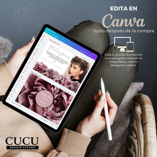 Edición de plantilla funeral en tablet usando Canva desde casa fácil y rápido / Editing funeral template on tablet using Canva easy and fast customization
