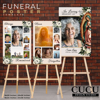 Virgin Mary funeral poster, Virgin Mary Funeral Welcome Sign, Funeral Photo Collage Sign Virgen Mary, Celebration of life poster, in loving memory sign, memorial poster, funeral service sign, funeral service poster, en memoria de, funeral bundle, Catholic funeral welcome signs, cucu design studio, Nuestra  Señora de Guadalupe