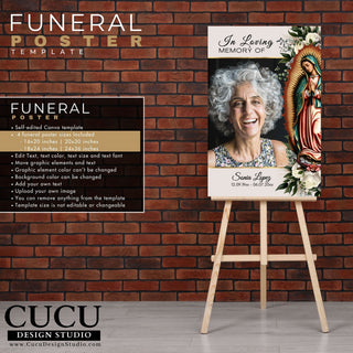 Virgin Mary funeral poster, Virgin Mary Funeral Welcome Sign, Funeral Photo Collage Sign Virgen Mary, Celebration of life poster, in loving memory sign, memorial poster, funeral service sign, funeral service poster, en memoria de, funeral bundle, Catholic funeral welcome signs, cucu design studio, Nuestra  Señora de Guadalupe