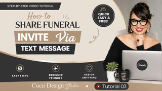 English
Tutorial 03: How to share a Canva funeral invitation via text message step-by-step video tutorial.
Spanish
Tutorial 03: Cómo compartir una invitación funeraria de Canva por mensaje de texto con una guía paso a paso.