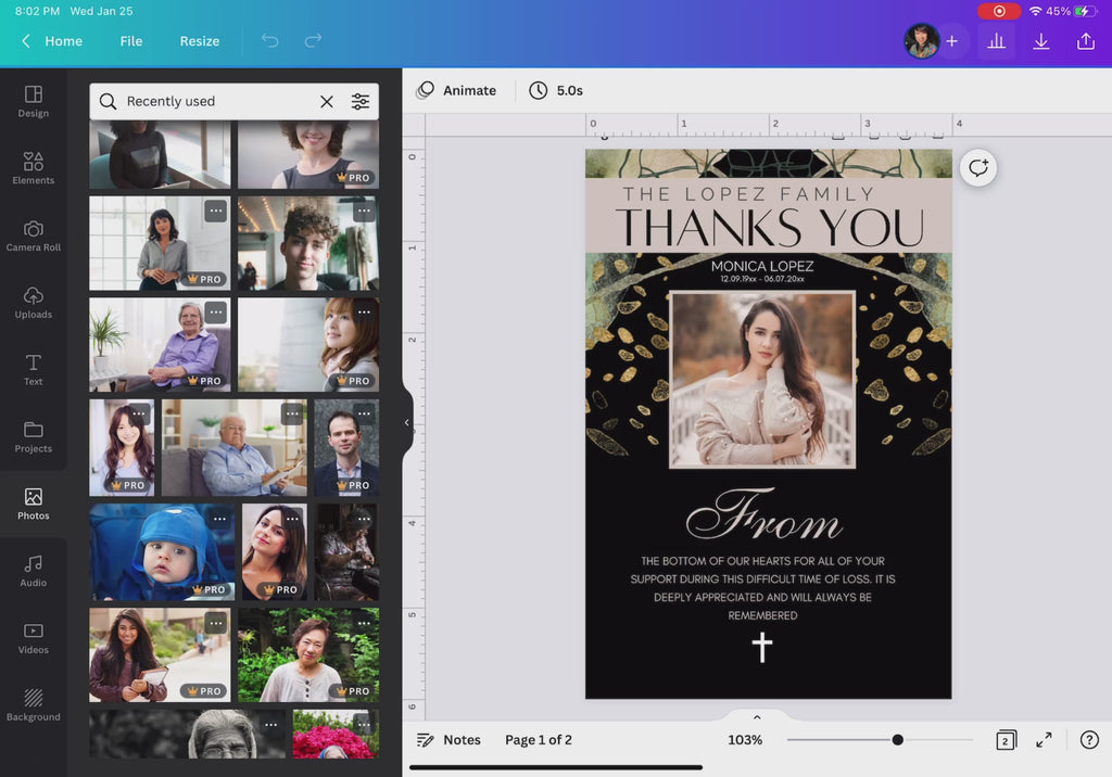 Cucu Design Studio, Canva Templates, Canva Funeral Cards, thank you funeral template, thank you funeral cards, thank you for attending our family funeral, sympathy funeral card, memorial card, memorial template, easy to edit templates, funeral thank you template cards, celebration of life, in loving memory templates, celebration of life templates
