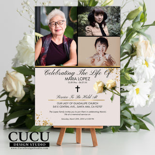 Female funeral cards, women funeral template cards, girl celebration of life funeral cards, grandmother funeral cards, funeral announcement, funeral invitation, digital funeral card template