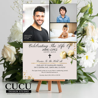 Male funeral template, printable funeral cards, diy funeral cards, canva templates, templates, celebration of life, In loving memory funeral cards