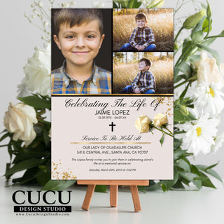 Boy funeral cards, templates, canva templates, funeral template, celebration of life, announcement funeral cards, invitation card for funeral, evite funeral card, digital funeral card, memorial cards, sympathy cards, photo funeral cards