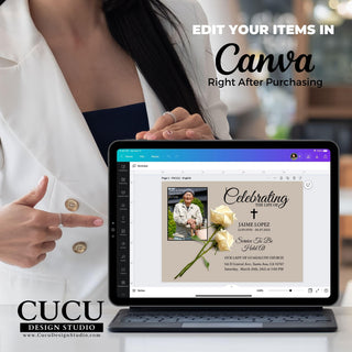 Canva template, Funeral card, Funeral template, Loss of loved one, Printable template, Thank you cards, Sympathy cards, Thank you notes, Death card, Celebration of life, Funeral card online, Funeral invitation templates, In loving memory template canva, Funeral invite, Funeral card invitation online edit, Cucu Design Studio