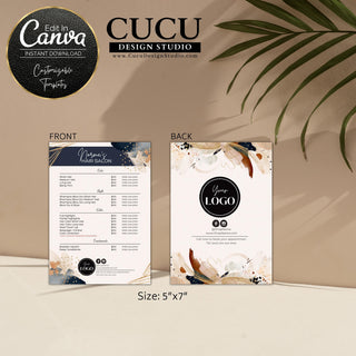 Price list template, Canva template, beauty salon price list, menu list, bundle price list, editable menu list, editable price list, template menu list, canva price list template, cucu design studio, hair salon price list, hair salon menu