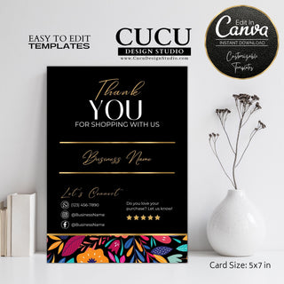 thank you for shopping small card, thank you for your support card template, business thank you card, business thank you note template