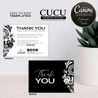 Bundle pack template, bundle pack, thank you card bundle pack, canva templates, canva printable cards, small business template, thank you template cards, customer thank you card, package cards, mail thank you cards, printable thank you cards, editable thank you cards, cucu design studio, etsy thanks you cards