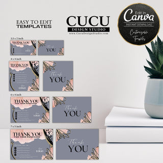 Bundle pack template, bundle pack, thank you card bundle pack, canva templates, canva printable cards, small business template, thank you template cards, customer thank you card, package cards, mail thank you cards, printable thank you cards, editable thank you cards, cucu design studio, etsy thanks you cards