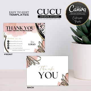 Bundle pack template, bundle pack, thank you card bundle pack, canva templates, canva printable cards, small business template, thank you template cards, customer thank you card, package cards, mail thank you cards, printable thank you cards, editable thank you cards, cucu design studio, etsy thanks you cards