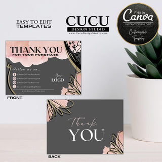 Bundle pack template, bundle pack, thank you card bundle pack, canva templates, canva printable cards, small business template, thank you template cards, customer thank you card, package cards, mail thank you cards, printable thank you cards, editable thank you cards, cucu design studio, etsy thanks you cards