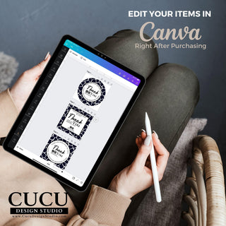 Canva sticker template, Label template, Printable editable sticker template, Digital sticker template, Online sticker template, Canva sticker template for printing, Round sticker template, Small business thank you stickers