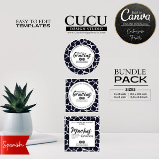 Spanish Canva sticker template, Spanish Label template, Spanish Printable editable sticker template, Spanish Digital sticker template, Spanish Online sticker template, Spanish Canva sticker template for printing, Spanish Round sticker template, Spanish Small business thank you stickers