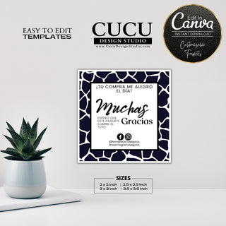 Spanish Canva sticker template, Spanish Label template, Spanish Printable editable sticker template, Spanish Digital sticker template, Spanish Online sticker template, Spanish Canva sticker template for printing, Spanish Round sticker template, Spanish Small business thank you stickers