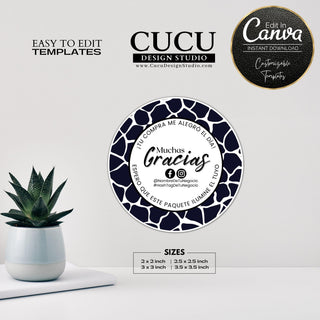Spanish Canva sticker template, Spanish Label template, Spanish Printable editable sticker template, Spanish Digital sticker template, Spanish Online sticker template, Spanish Canva sticker template for printing, Spanish Round sticker template, Spanish Small business thank you stickers