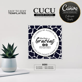 Spanish Canva sticker template, Spanish Label template, Spanish Printable editable sticker template, Spanish Digital sticker template, Spanish Online sticker template, Spanish Canva sticker template for printing, Spanish Round sticker template, Spanish Small business thank you stickers