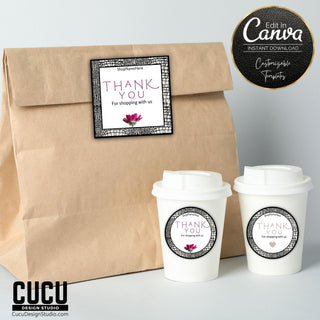 Canva sticker template, Label template, Printable editable sticker template, Digital sticker template, Online sticker template, Canva sticker template for printing, Round sticker template, Small business thank you stickers