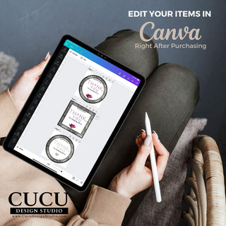Canva sticker template, Label template, Printable editable sticker template, Digital sticker template, Online sticker template, Canva sticker template for printing, Round sticker template, Small business thank you stickers