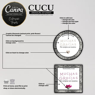 Spanish Small Business Thank You Stickers | Gracias Etiquetas | BTS104_Spa - Cucu Design Studio