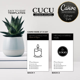 Spanish template, canva spanish template, canva template, candle care Spanish, Espanol candle care card, customizable candle care card, tips for candle care in spanish, como cuidar de tus veladoras, como mantener tus velas, tips del cuidado de tus velas
