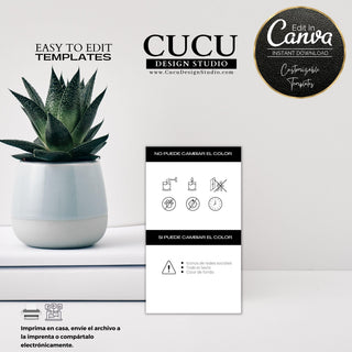 Spanish Customizable Candle Care Template Card | Canva Template | CC101_Spa - Cucu Design Studio