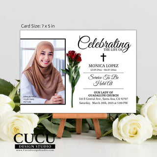 Funeral card online, Funeral invitation templates, In loving memory template canva, Funeral invite, Funeral card invitation online edit, Bereavement announcement cards,  Canva template, Funeral template, Loss of loved one, Cucu Design Studio 