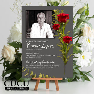 Male funeral card, man funeral card, minimalist funeral card template, canva, canva templates, printable memorial card, memorial funeral invitation card