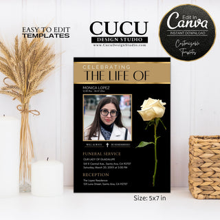 Funeral card online, Funeral invitation templates, In loving memory template canva, Funeral invite, Funeral card invitation online edit, Bereavement announcement cards,  Canva template, Funeral card, Funeral template, Loss of loved one, Printable funeral template, Funeral announcement, Sympathy cards, Death card, Celebration of life, In Loving memory template