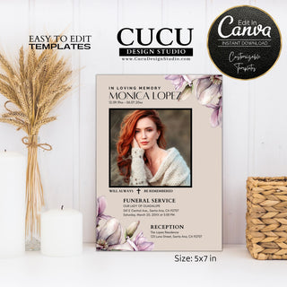 Funeral card online, Funeral invitation templates, In loving memory template canva, Funeral invite, Funeral card invitation online edit, Bereavement announcement cards,  Canva template, Funeral card, Funeral template, Loss of loved one, Printable funeral template, Funeral announcement, Sympathy cards, Death card, Celebration of life, In Loving memory template