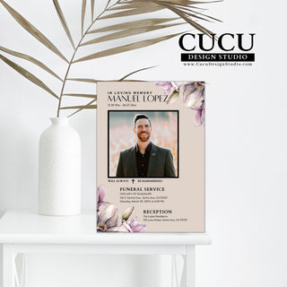 Funeral card online, Funeral invitation templates, In loving memory template canva, Funeral invite, Funeral card invitation online edit, Bereavement announcement cards,  Canva template, Funeral card, Funeral template, Loss of loved one, Printable funeral template, Funeral announcement, Sympathy cards, Death card, Celebration of life, In Loving memory template