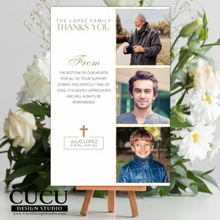 Cucu Design Studio, Canva Templates, Canva Funeral Cards, thank you funeral template, thank you funeral cards, thank you for attending our family funeral, sympathy funeral card, memorial card, memorial template, easy to edit templates, funeral thank you template cards, celebration of life, in loving memory templates, celebration of life templates