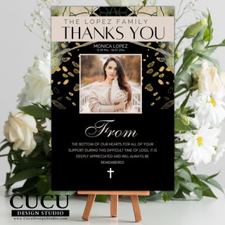 Cucu Design Studio, Canva Templates, Canva Funeral Cards, thank you funeral template, thank you funeral cards, sympathy card, memorial card, memorial template, easy to edit templates, celebration of life, in loving memory templates, celebration of life templates, funeral template, funeral digital download, Spanish funeral, aniversario de muerte, memorial Spanish, funeral papa, funeral mama, descanse en paz, tarjeta de condolencias