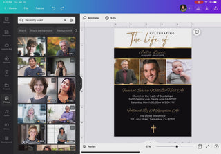 Plantillas Canva Español,  Tarjeta de memoria de funeral, Novenarios, Invitación para aniversario de difunto, Plantillas funebre Canva, Plantillas Canva, Plantillas para editar de funeral, Tarjeta de difuntos para editar, Invitación para funeral en Español, Plantilla para tarjeta de fallecimiento, Programa de funeral en Español, Printable funeral template, Funeral announcement, Sympathy cards, Death card, Cucu Design Studio, Canva In Loving Memory Funeral Invite