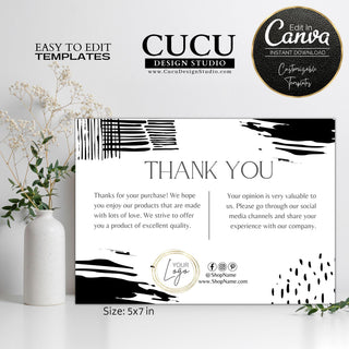 Thank you card template, printable thank you card, small business thank you card, small business thank you card template, printable thank you card,  editable printable thank you card, thank you for supporting my small business card template, thank you for shopping small card, thank you for your support card template, business thank you card, business thank you note template, customer thank you card template, DIY thank you card small business, digital thank you card template