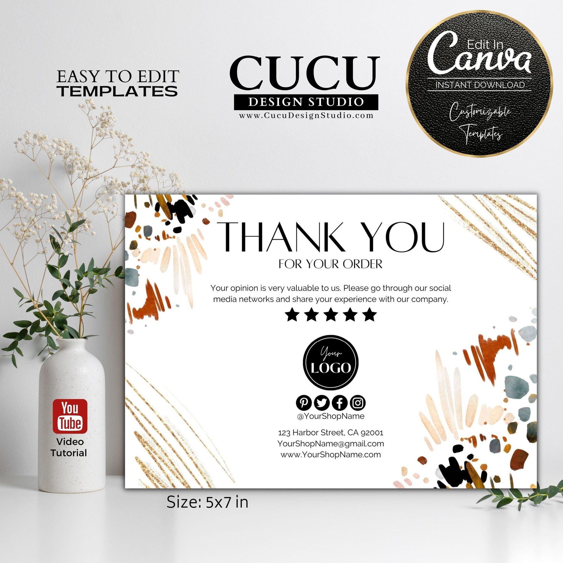 Thank You Card Template Free