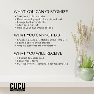 Boho Chic Canva Template | Printable Thank You Card Template | BTC119_Eng - Cucu Design Studio