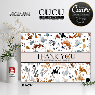 Canva thank you card template, Canva card, canva Template, Thank you card template, printable thank you card, small business thank you card, small business thank you card template, printable thank you card,  editable printable thank you card, thank you for supporting my small business card template, thank you for shopping small card, thank you for your support card template, business thank you card, business thank you note template, customer thank you card template,